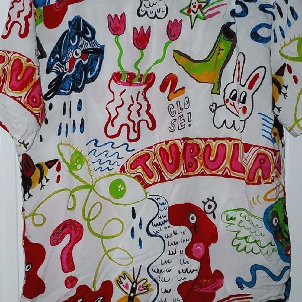 Urban Outfitters Men's Doodle Short Sleeve Shirt Size Medium - Picture 7 of 10
